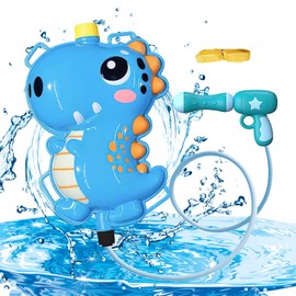 CHEVVY 1600ML Wasserpistole Cartoon Dinosaurier Wasserpistole mit Tankrucksack Große Reichweite 10M für Outdoor Wasserpistole Spielzeug für Draußen Wasserpistole Sommer Wassersport