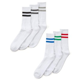 Undercover 6 Pairs Kids Ribbed Sport Socks 42B802 White 9-12