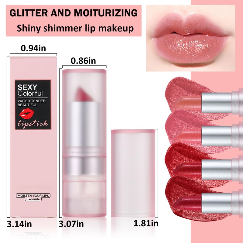 Prreal Glitter Lipstick, Diamond Metallic Lipstick, Pearlescent Matte Lipstick, Cream