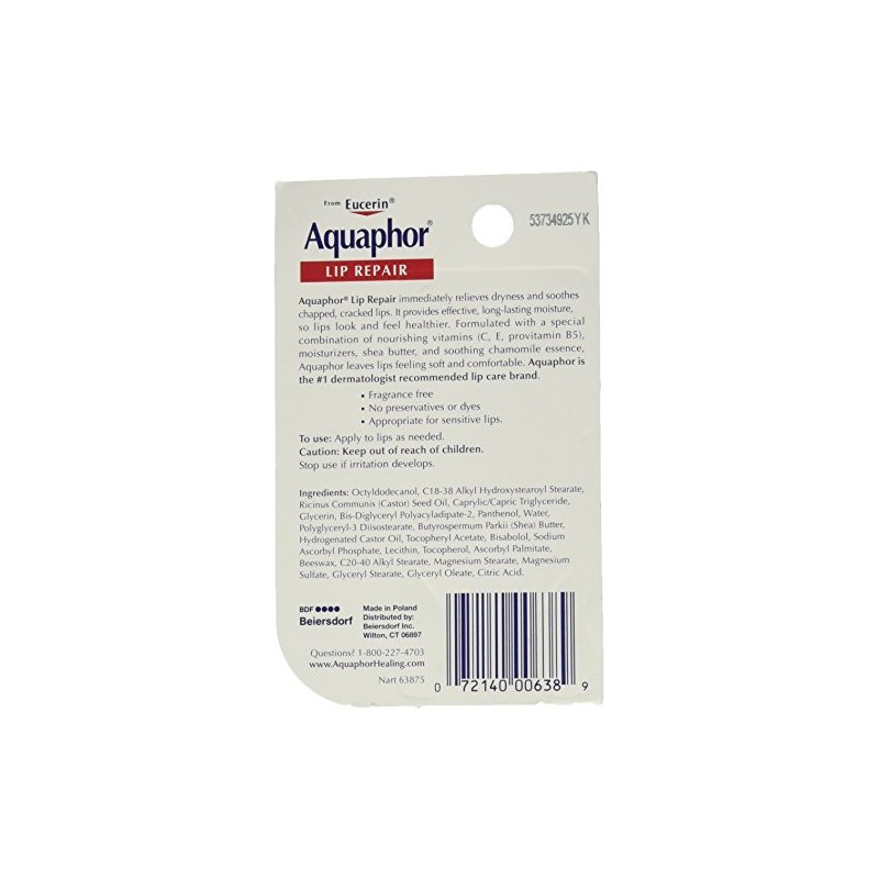 Aquaphor Reparación de labios, 0.35 onzas (paquete de 6)