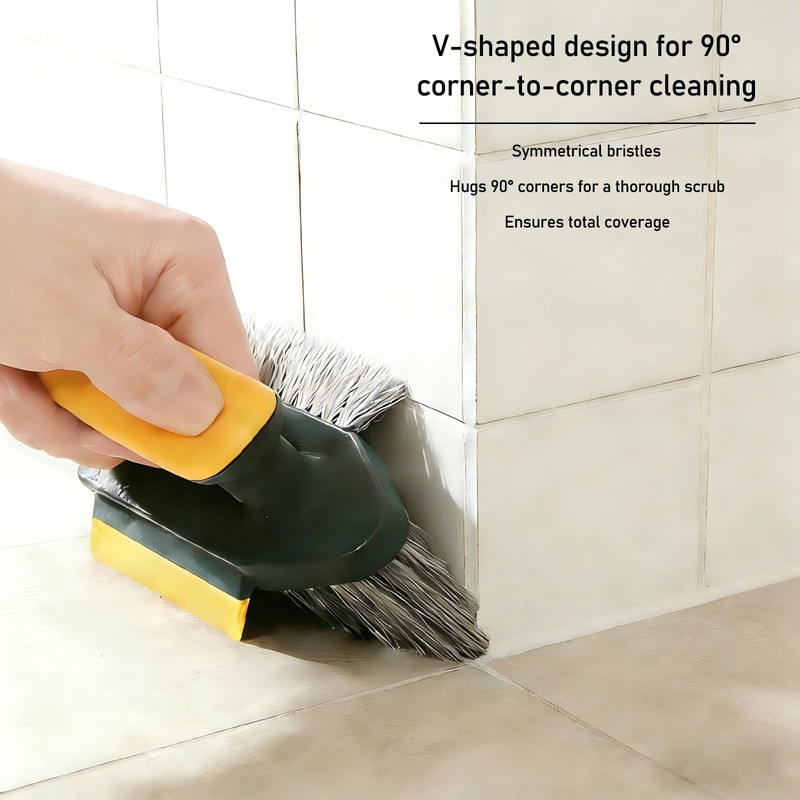 4 in 1 Scrape Brush with Rubber Squeegee, Shower Cleaning