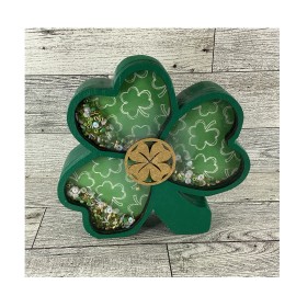 Agape Gifts Designs AGD Saint Patrick Decor - Irish Shamrock Chunky Wood Shaker Sitter