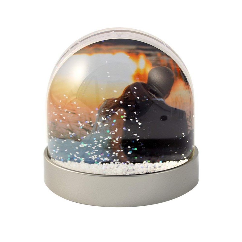 Snow Dome with Metallic Base (Grey Plastic)