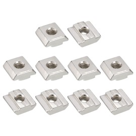 sourcing map T Nuts, 30pcs - Nickel Plated Carbon Steel T Slot Bolts, 3030 Series M6 Hammer Head Fastener, Sliding T Nuts for Aluminum Extrusion Profile (Silver)