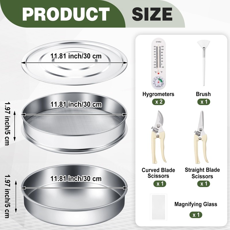 Yaocom 9 Pcs Trim Tray Kit Stainless Steel Trimming Tray