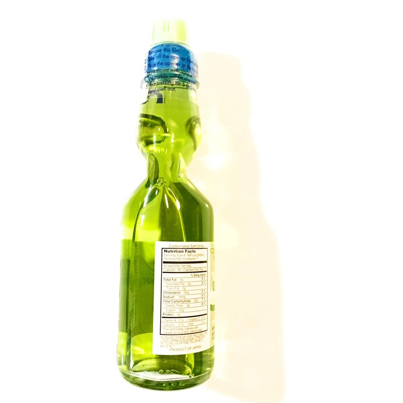 Green Apple Flavor Ramune Carbonated Soft Drink 6.76 Fl Oz(6