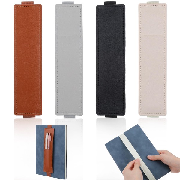 Tyqour Pack of 4 Pen Holder Notebook, Elastic Pen Holder