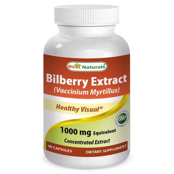 Best Naturals Best Naturals Bilberry Extract 1000mg Capsule (Non-GMO) Supports