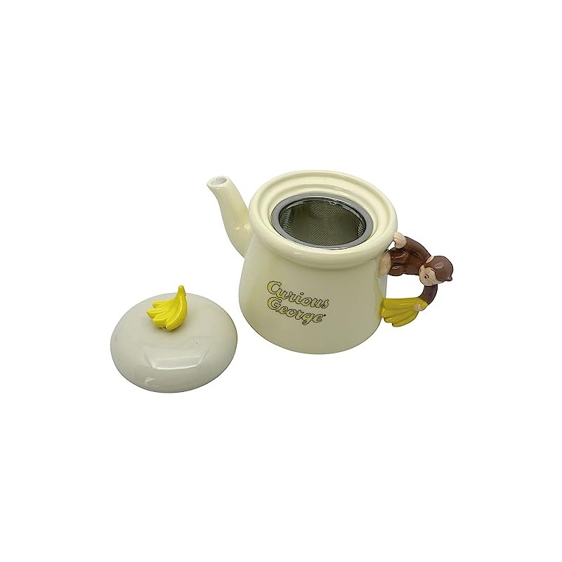 Sunart SAN4270 Curious George Teapot, Simple Line, Approx. 12.2 fl