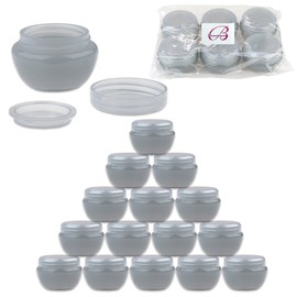 Beauticom 10G/10ML GRAY Color (24 Pieces) Frosted Container Jars with Inner Liner and Lid for Scrubs, Salves, Creams, Lotions, Makeup Cosmetics, Nail Accessories, Beauty Aids- BPA Free