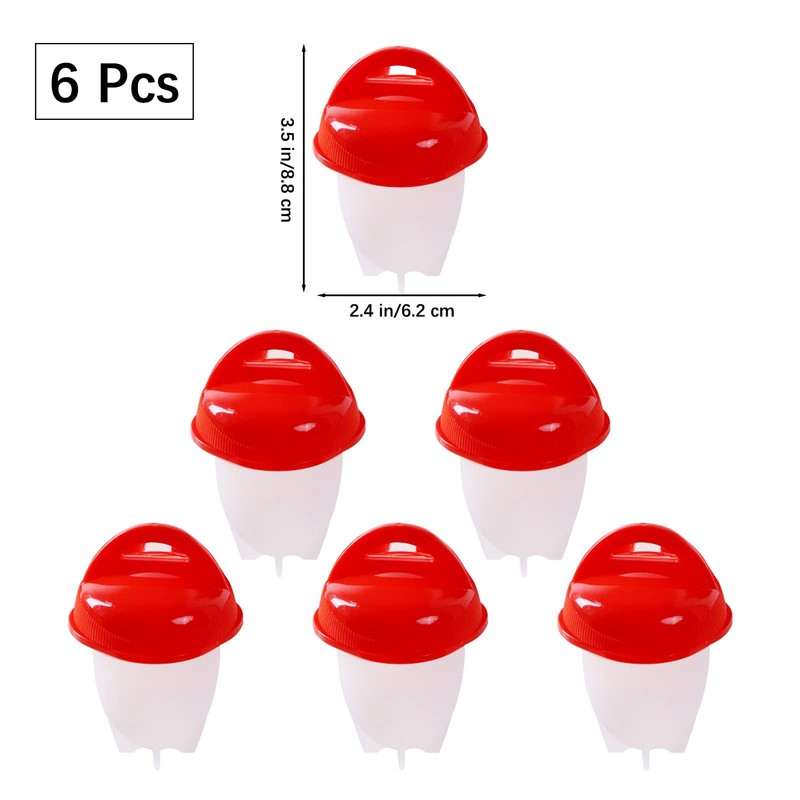 JJYHEHOT 6 Pcs Egg Cooker, Silicone Non-stick Egg Boiler, No