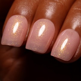 Firedeep Pink Gel Nail Polish, 16ml Sparkle Pink UV/LED Soak Off Gel Polish for Glitter Nail Art French Manicure at Home