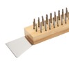 Long Pizza Oven Brush with Scraper Mounted Metal Bristles Pizza
