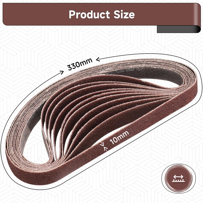 STEBRUAM Pack of 30 Sanding Belts 10 x 330 Grit
