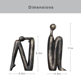 Book Ends,Resin Non Skid Bookends for Heavy Books,Bookends for Shelves Decorative,Creative Shelf Decorations to Hold Books for Home,Office Desk,Bookshelf,Study，1Pair/2Piece 11''