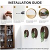 VEVLU 3 Pack Set Wall Planters,Modern Round Glass Wall Planter