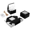 KPOSIYA 60 Pcs Black Bakery Boxes with Window Individual Cupcake