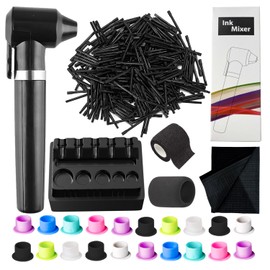 Ink Mixer Tattoo kit 105 Pcs Include Mixing Sticks Eyebrow Color Makeup Tattoo Ink Pigment Black Electric Agitator Machine for Microblading Tattooing Supplies Tattoo Supply Tool