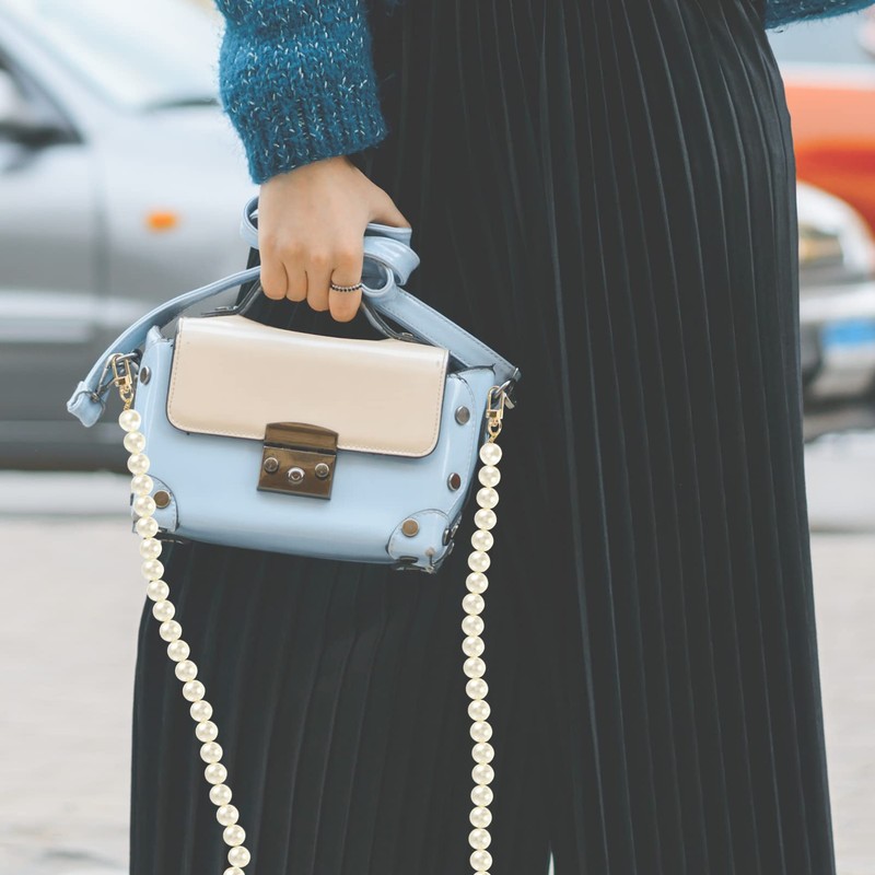 VALICLUD Pearl Handbag Chain Pearl Pearl Shoulder Strap Crossbody Bag