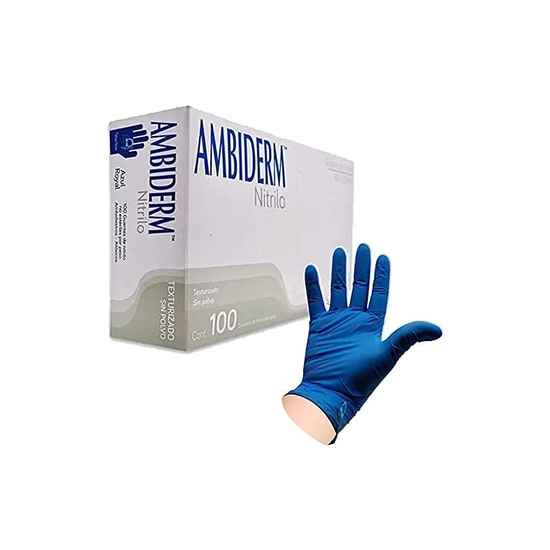 AMBIDERM - Guante Desechable de Nitrilo Chico Caja Con 100