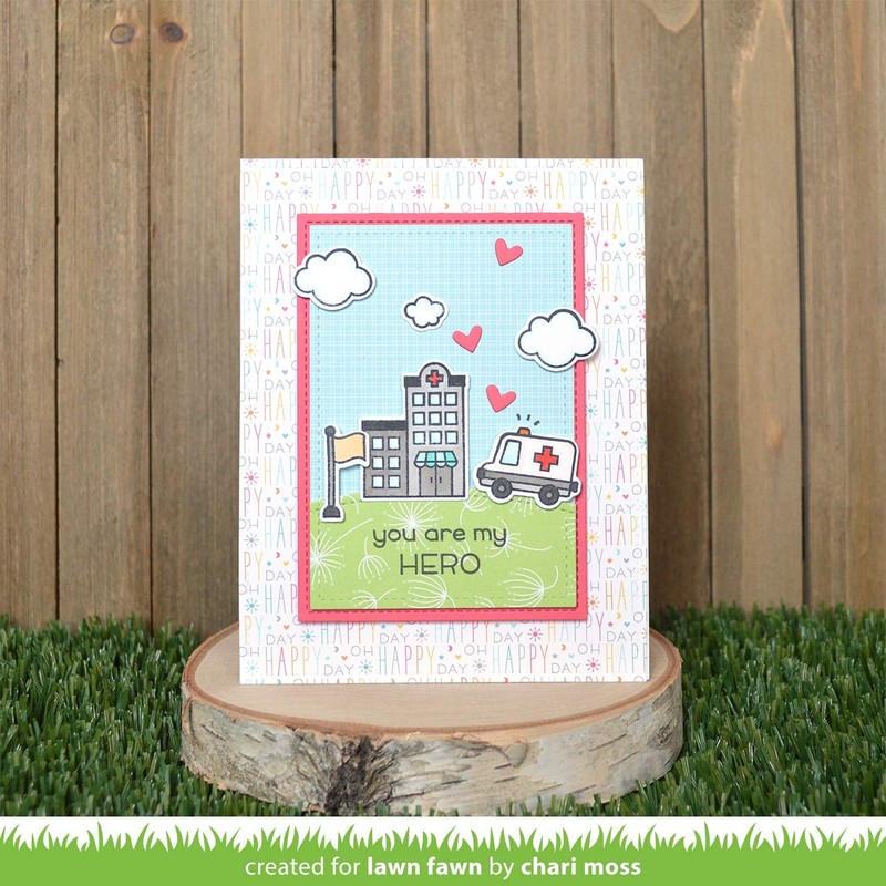Lawn Fawn LF2327 Village Heroes 4x6 Clear Stamp Set
