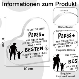 AWARDSEN Heart Acrylic Decorative Sign Gifts for Dad, Gift for Dad, Dad Gift Birthday for the Best Dad