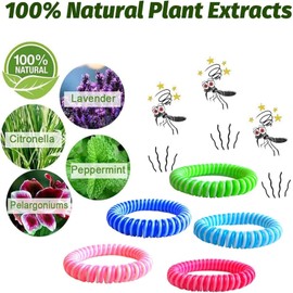 Pulseras Repelentes de Mosquitos, Paquete de 20, Sin DEET, Impermeables, Repelentes Durante 300 Horas, Tamaño Ajustable, Se Adapta a Adultos/Niños