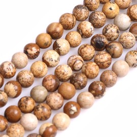 JOE FOREMAN 4mm Picture Jasper Beads for Jewelry Making Natural Gemstone Semi Precious Round 15"