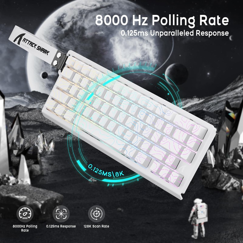 ATTACK SHARK X68 HE Wired Magnetic Keyboard with X3 Wireless