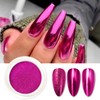 Fokostar 1 Jar Magenta Red Chrome Nail Powder for Gel