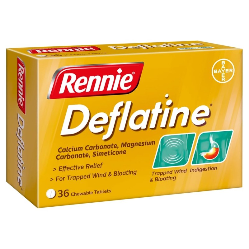 Rennie Deflatine, Trapped Wind and Bloating Tablets, Fast and Effective