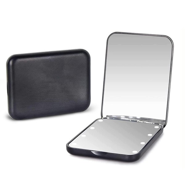 Kintion Kintion Pocket Mirror, 1X/3X Magnification LED Compact Travel Makeup