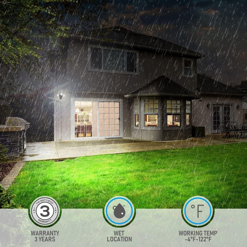 LEONLITE 3CCT LED Security Light Motion Sensor, Aluminum Flood Lights