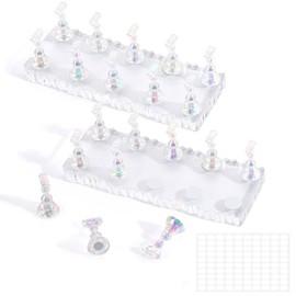AcDesign - Juego de 2 soportes para uñas para exhibición de uñas de pintura - Aurora acrílico magnético para práctica