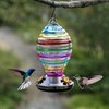 Alimentador de pájaros de colibrí colgante de vidrio de 26