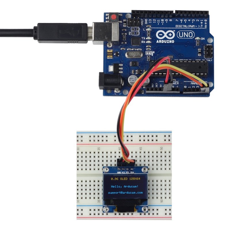 UCTRONICS 0.96 Inch OLED Module 12864 128x64 Yellow Blue SSD1306