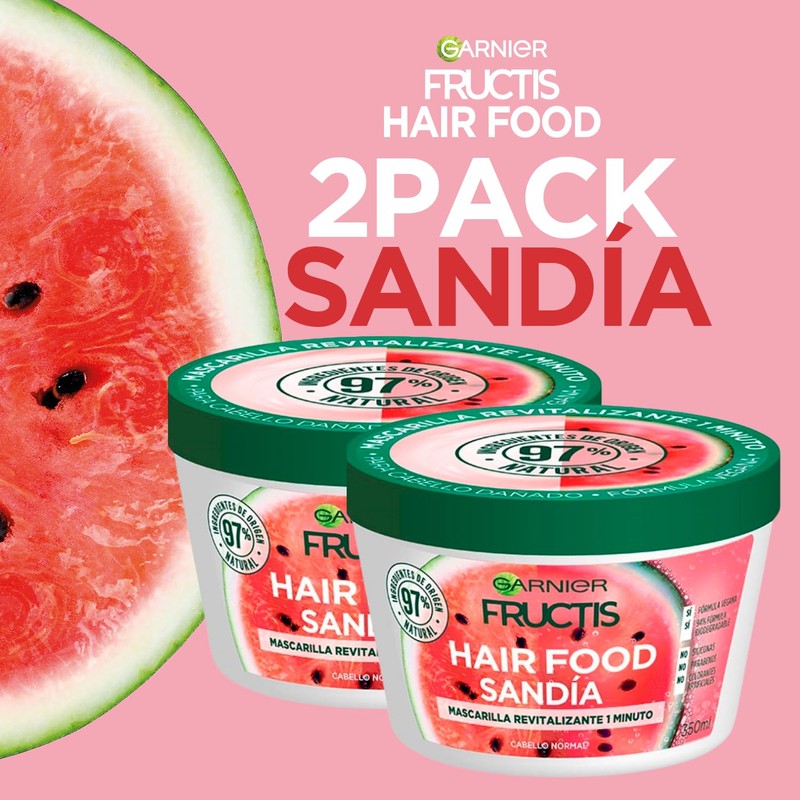 Kit Garnier Fructis Hair Food Sandía 2 pack de mascarilla