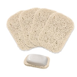 MultiValue Soap Cushion, 4 Pieces Non-Slip Soap Mat, Self-Draining, Spiral Plastic Soap Mat for Shower, Kitchen, Bathroom Accessories (Beige, 4)