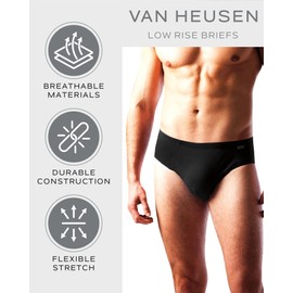 Van Heusen Low Rise Mens Briefs -5 Pack Tag Free Soft Cotton Stretch Underwear with Supportive Contour Pouch,Large, Grey Heather/Black/Light Grey Heather/Charcoal Heather/Black