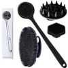 Set de 4 Cepillos de Baño de Silicona con Mango