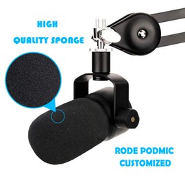 PodMic Pop Filter Wind Cover -PodMic Windscreen Mic Foam Cover Compatible with Rode PodMic Microphone to Blocks Out Plosives (2 packs)