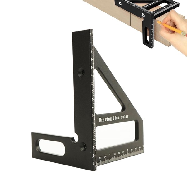 Wjelet 3D Multi-Angle Measuring Ruler, 45/90 Degree Aluminum Alloy Miter