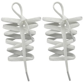 Sukmax Flache Schnürsenkel, flache Sportschuhe, Schnürsenkel, für Wanderschuhe, Turnschuhe, Turnschuhe, Schnürsenkel, mehrere Farben, Längen, weiß, 100