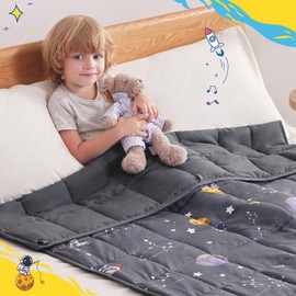 anfie Weighted Blanket for Kids(40"x60" 10lbs),Weighted Blanket Cooling Blanket for Sleeping,Throw Size Breathable Blanket with Premium Glass Bead(Space Grey)