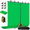 Green Screen Backdrop with Stand, 6.5x5ft Portable Greenscreen Background with