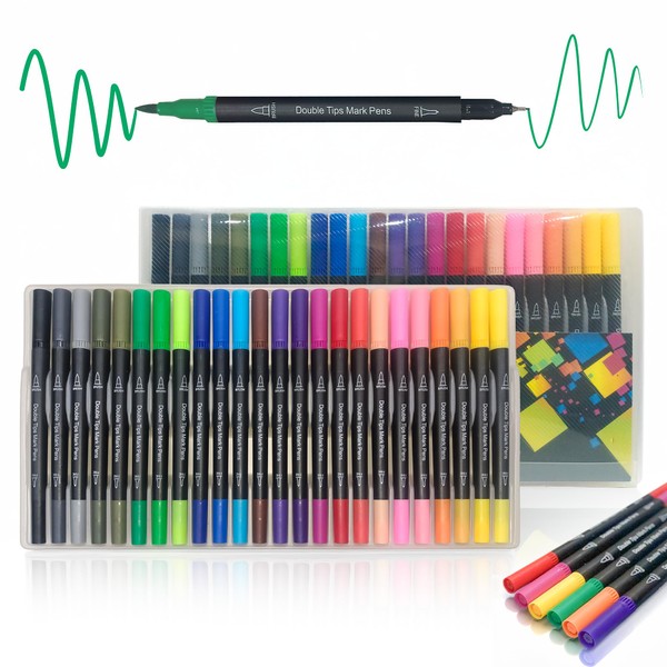 POLE TIP 24 Dual Tip Colouring Pens For Adult Colouring