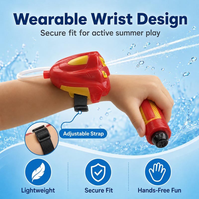 Kids Wrist-Mounted Water Blaster Toy – Wearable ABS Water Sprayer