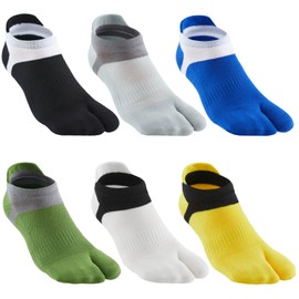 WIOIW Two-Toe Socks, Men's, Ankle Socks, Mesh, Sports, Cotton, Set of 6 Pairs, #11