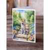 Caroline's Treasures Shiba Inu Spring Path Greeting Cards Pack of