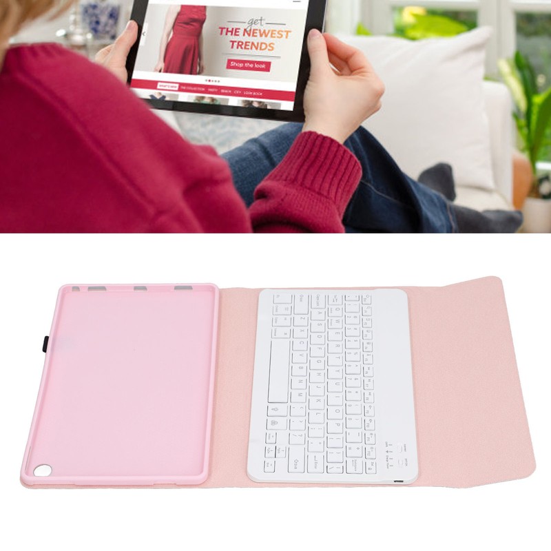 10.6in Backlit Keyboard Case RGB Detachable Keyboard PU Leather Protective
